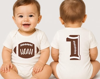 Football Birthday Shirt Boy, Custom Birthday Football T-Shirt, Kids Name Age Birthday Outfit
