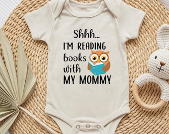 Bookworm Baby Bodysuit, Reading With Mommy Outfit