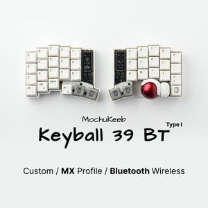 Custom Keyball 39 draadloos gesplitst toetsenbord: volledig gebouwd en klaar voor gebruik, draadloze Bluetooth, ergonomische trackball, hot-swappable MX-schakelaars