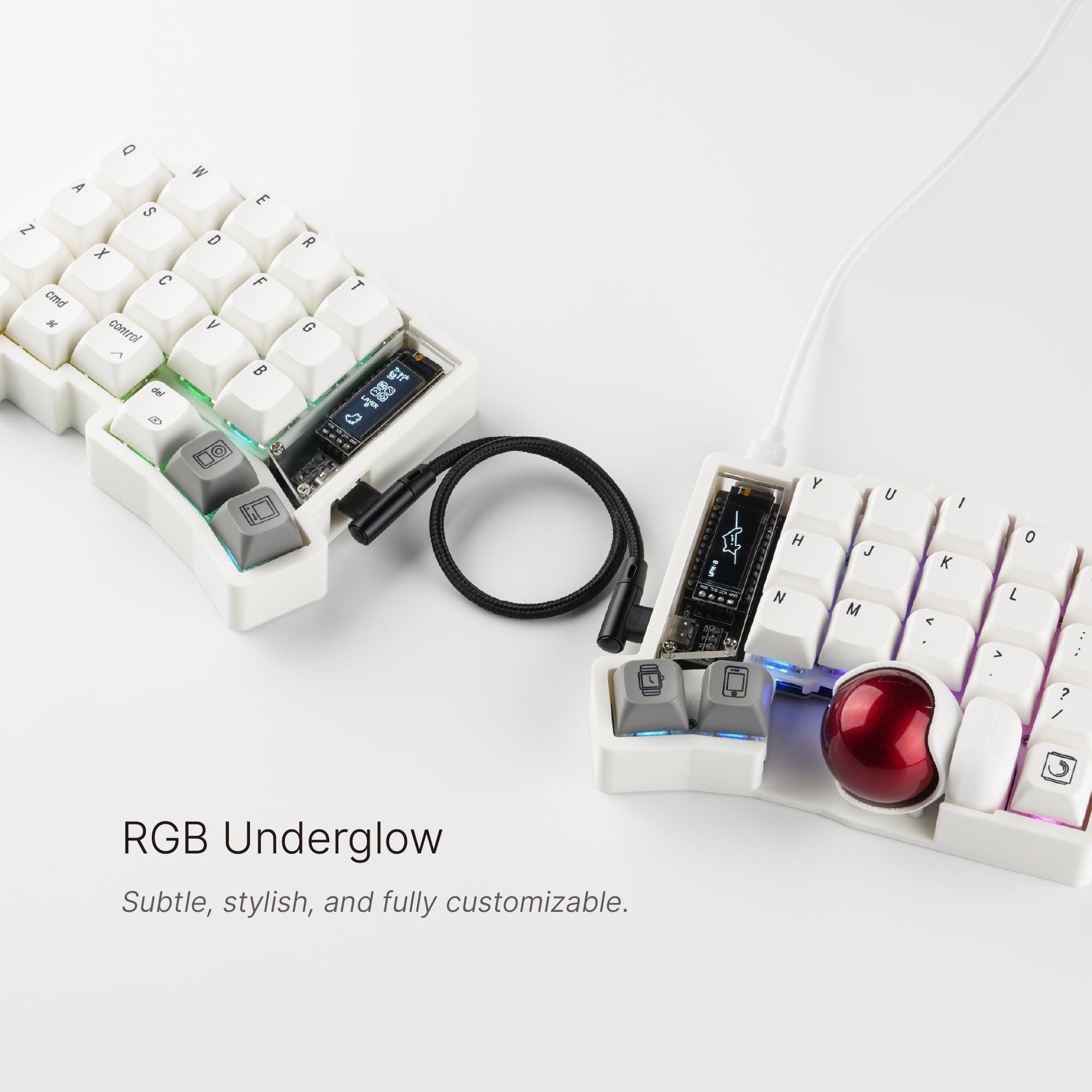 Custom Keyball 39 Ergonomic Split Keyboard: Hot-swap MX, Built-in
