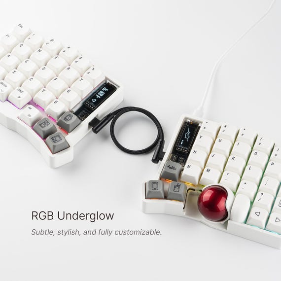 カスタムキーボール61分割キーボード：エルゴノミックトラックボール