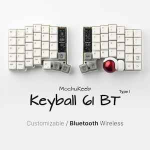 Custom Keyball 61 Wireless Split Keyboard: Fully Built and Ready to Use, Bluetooth Wireless, Ergonomic Trackball, Hot-Swappable MX Switches