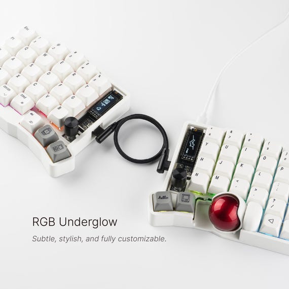 Custom Keyball 59 Ergonomic Split Keyboard: Hot-swap MX, Built-in