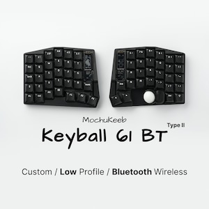 Custom Keyball 61 Wireless Split Keyboard: Fully Built and Ready to Use, Bluetooth Wireless, Ergonomic Trackball, Hot-Swappable Choc Switch