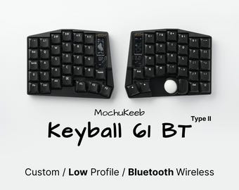 すぐに使えるワイヤレスキーボール、トラックボール付き / 分割