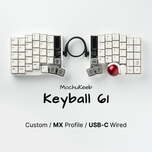 Custom Keyball 61 Split Keyboard: Ergonomic Trackball, Hot-Swappable MX