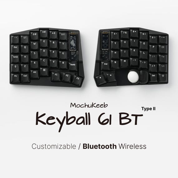 Custom Keyball 61 Wireless Split Keyboard: Fully Built and Ready