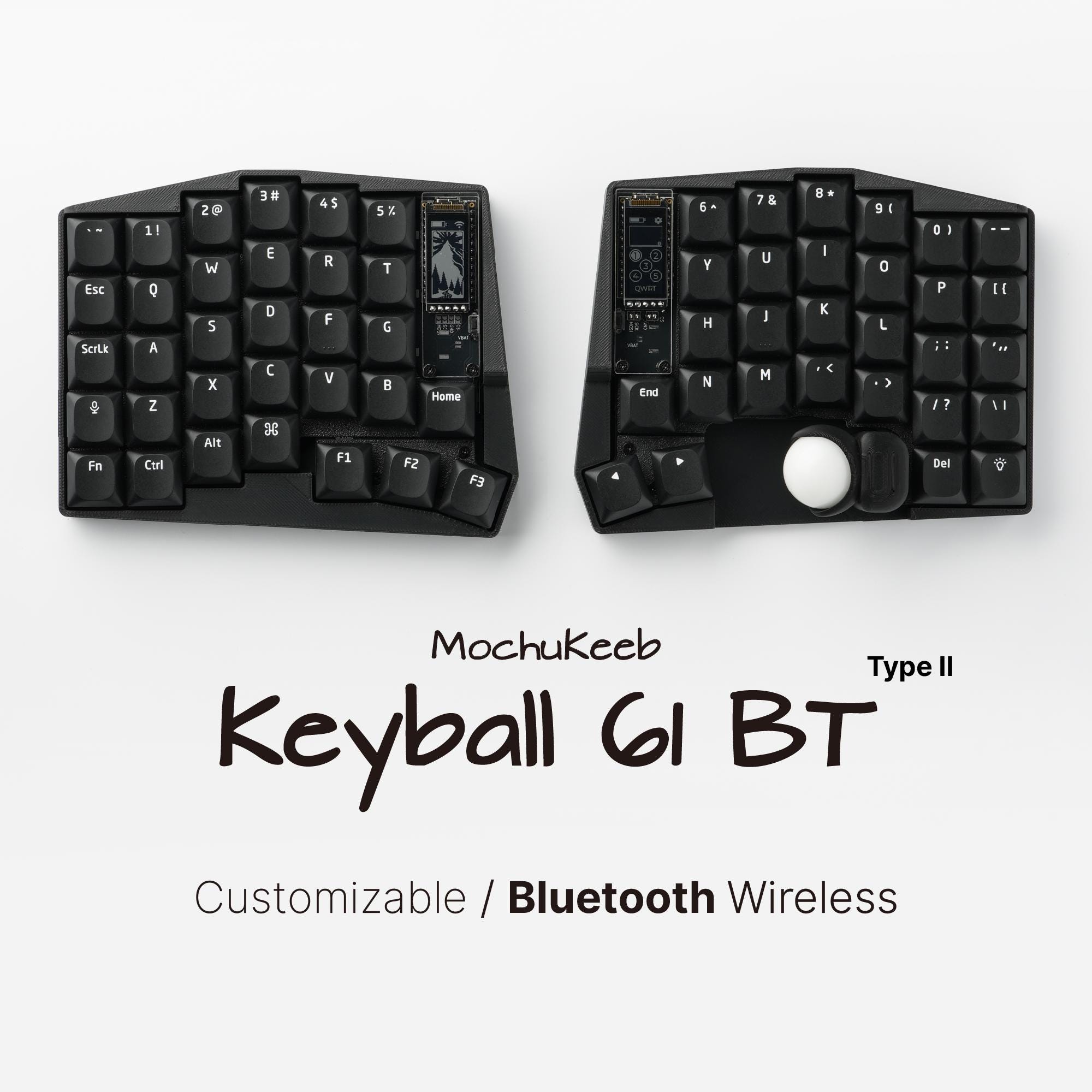 Custom Keyball 61 Wireless Split Keyboard: Fully Built and Ready