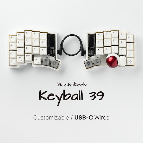 Custom Keyball 39 Ergonomic Split Keyboard: Hot-swap MX, Built-in