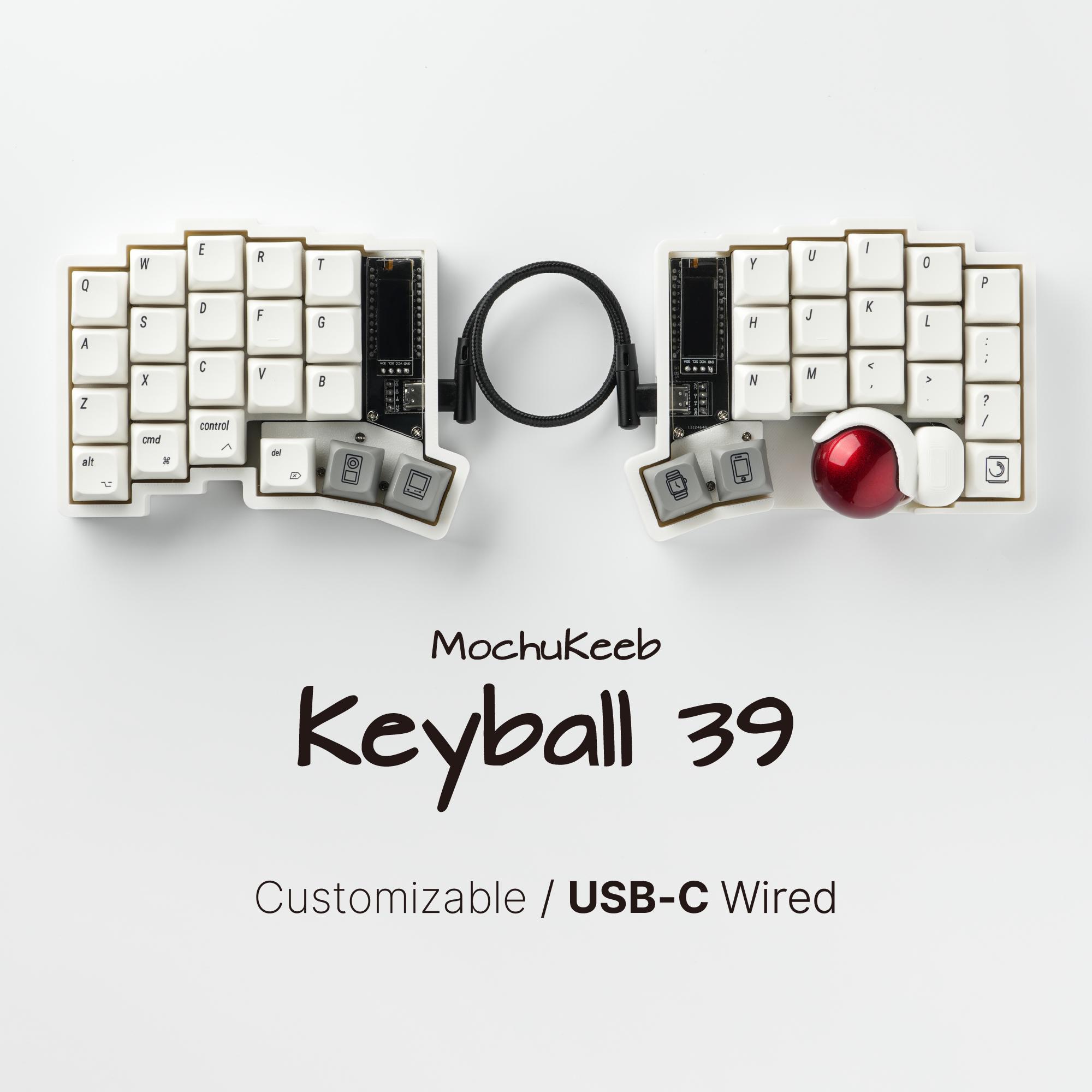 Custom Keyball 39 Ergonomic Split Keyboard: Hot-swap MX, Built-in