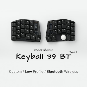 Custom Keyball 39 Wireless Split Keyboard: Fully Built and Ready to Use, Bluetooth Wireless, Ergonomic Trackball, Hot-Swappable Choc Switch