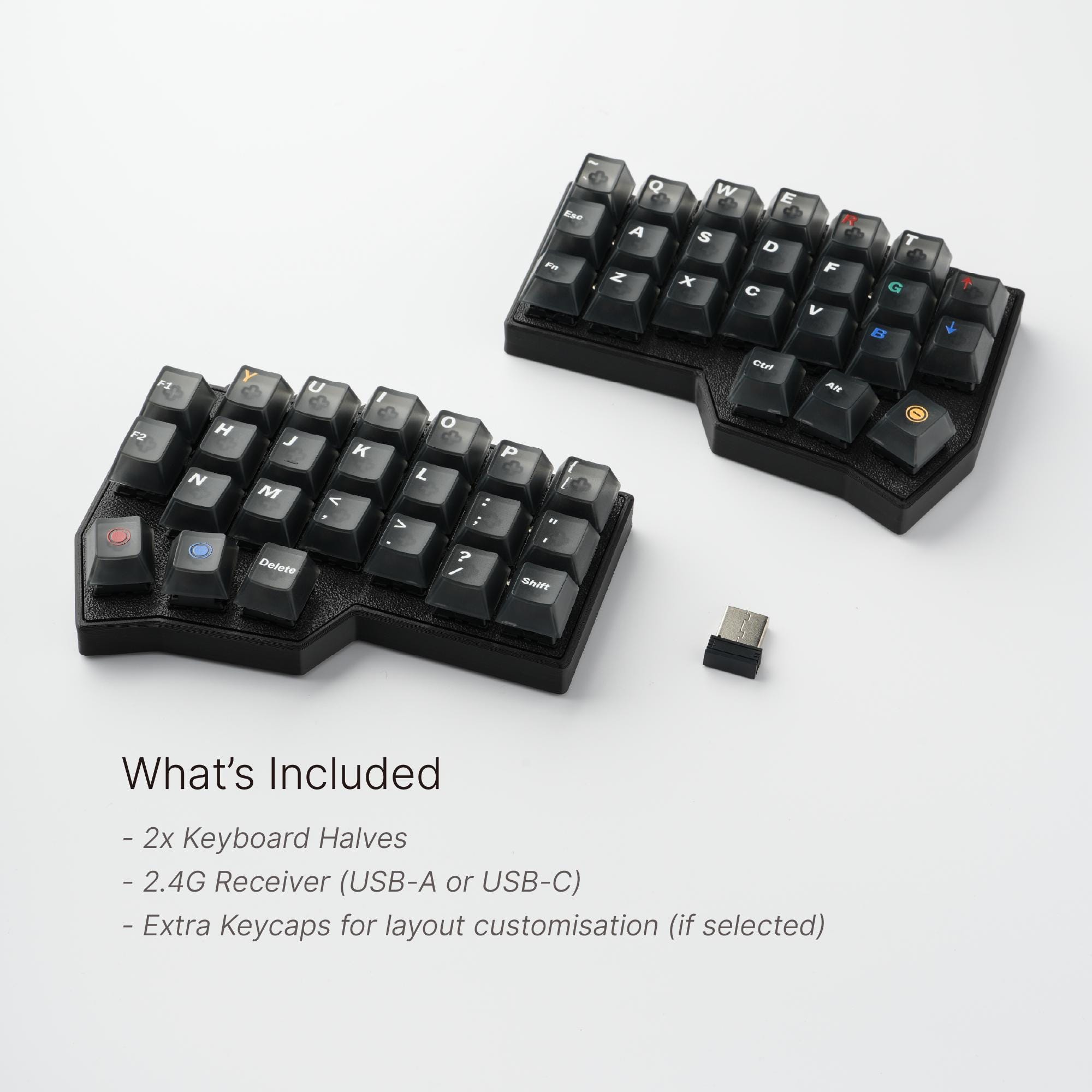 カスタムCorne MX 2.4Gワイヤレス分割キーボード：組み立て済みですぐ
