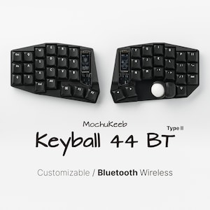 Tastiera wireless divisa Custom Keyball 44: completamente assemblata e pronta all'uso, wireless Bluetooth, trackball ergonomico, interruttore Choc sostituibile a caldo