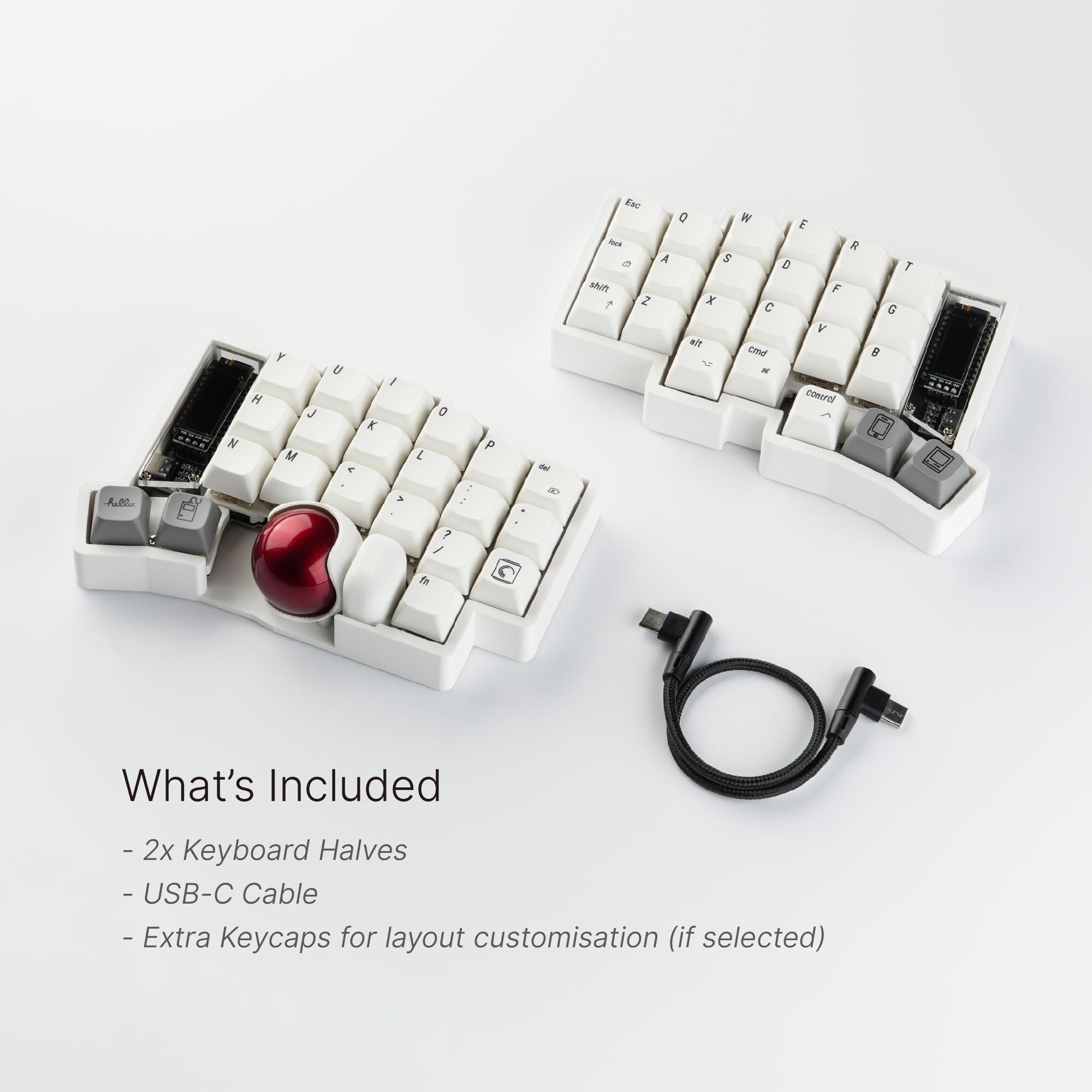 Custom Keyball 44 Ergonomic Split Keyboard: Hot-swap MX, Trackball 