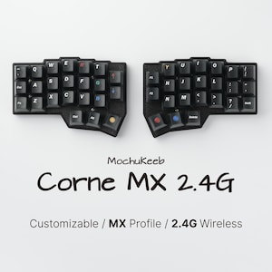 Benutzerdefinierte Corne MX 2.4G Wireless Split-Tastatur: Komplett gebaut und gebrauchsfertig, Hot-swap-fähiger MX-Schalter, Fläschchenprogrammierbar