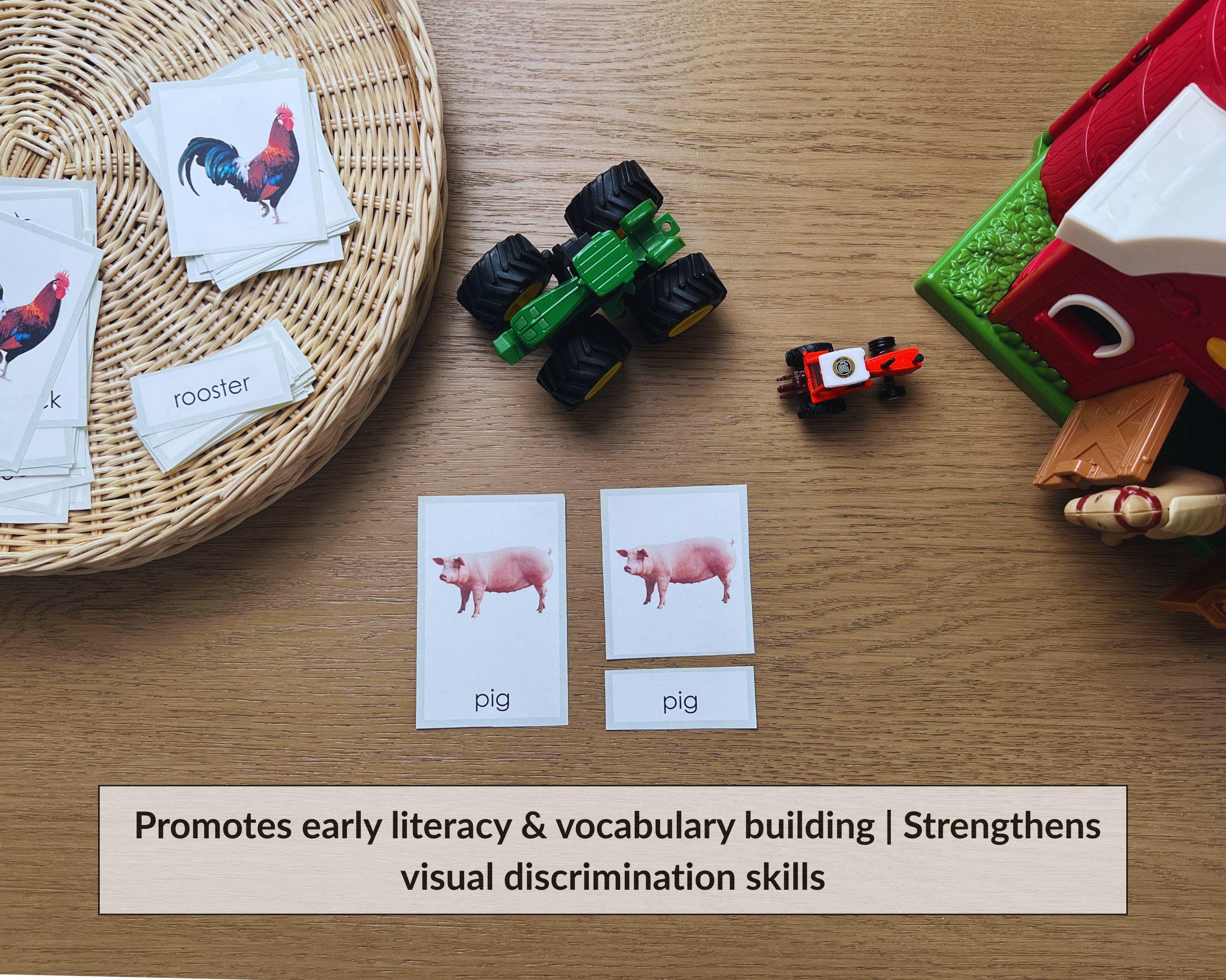 Farm Animal 3-part Cards | Montessori Printable PDF Flashcards | Real ...