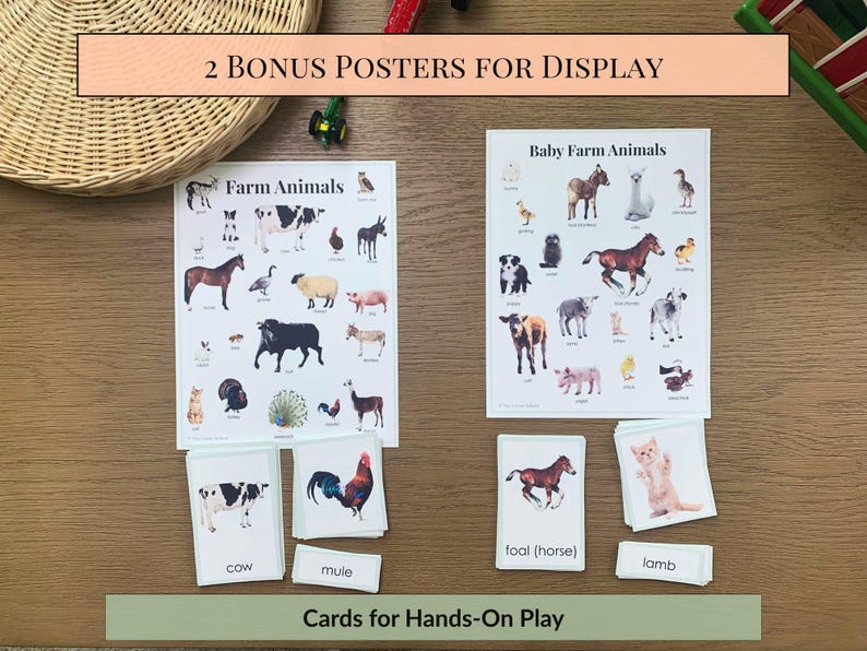 Farm Animal 3-part Cards Bundle – Montessori Printable Flashcards ...
