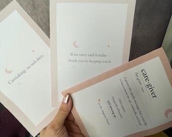 Caregiver Affirmation Card Bundle | Invisible Labor & Burnout Support | Printable Caregiving Quotes | Digital Download