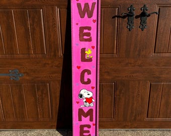 Snoopy Valentinstag Porch Zeichen | Charlie Brown Valentinstag Zeichen