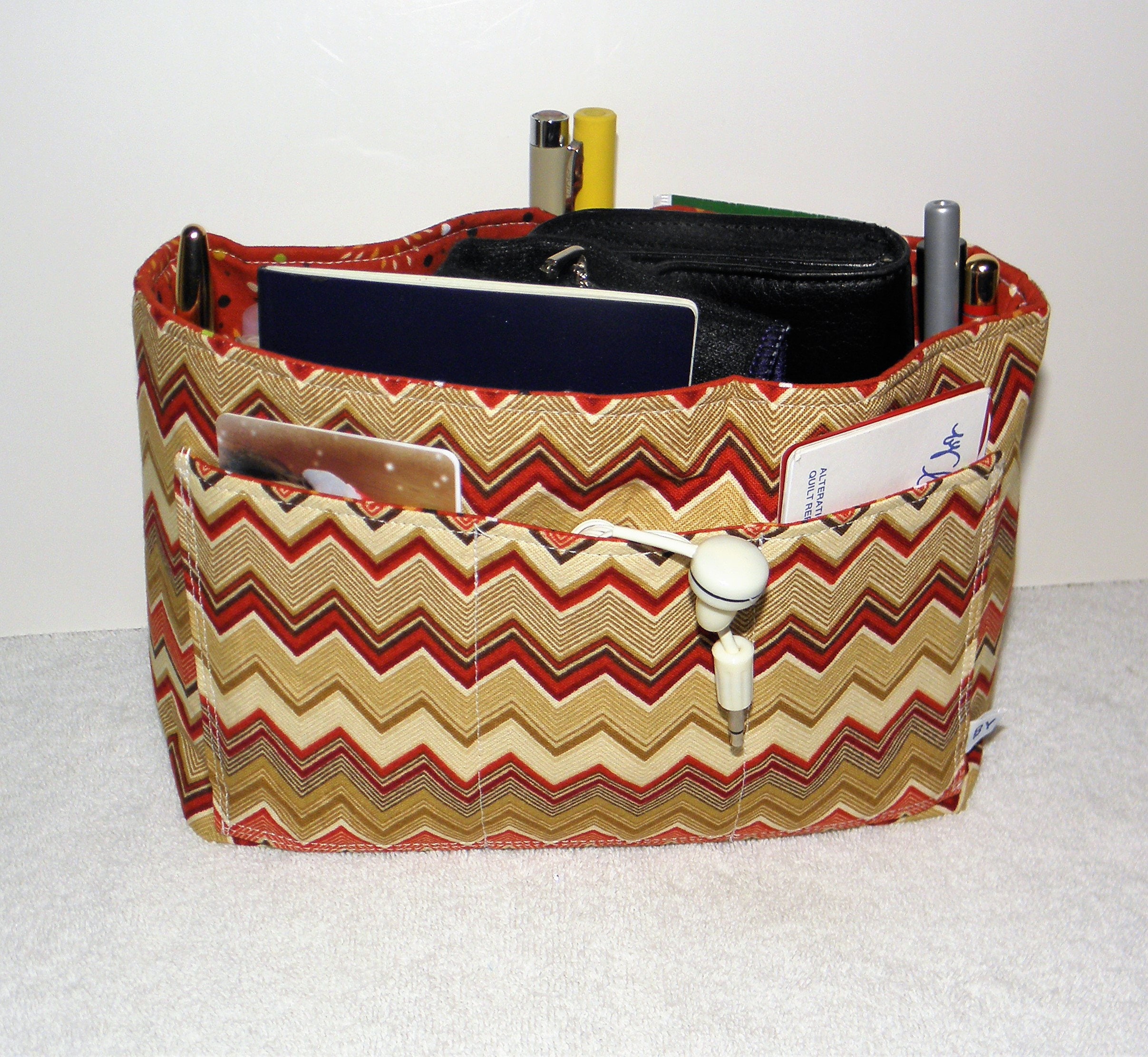 Purse Insert Organizer Bucket Style 15 Pockets Bag Etsy