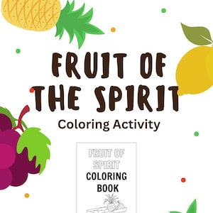 Kids Fruit of the Spirit Coloring Book | Christian Activity Pages | Printable Bible Lesson | Homeschool Resource | Galatians 5:22–23 | Faith