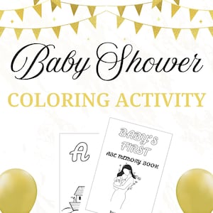 Baby’s First ABC Memory Book | Baby Shower Activity | Printable Coloring Keepsake | A–Z Guest Book Pages | Christian