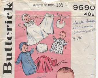 Butterick 9590 Vintage Small Baby Doll PDF Wardrobe Sewing Pattern