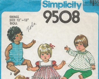 Simplicity Small 9508/ 7970/ 5947 Doll Clothes Pattern PDF Digital Download