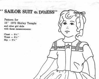 Vintage Original Shirley Temple Sailor Suit or Dress PDF Pattern by Sherri L. Dempsey For experienced sewists