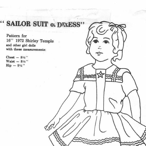 Vintage Original Shirley Temple Sailor Suit or Dress PDF Pattern by Sherri L. Dempsey For experienced sewists