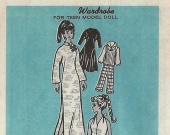 vintage PDF Fashion Doll Garde-robe Pattern 9390 Pour Teen Model Doll Taille 11 1/2