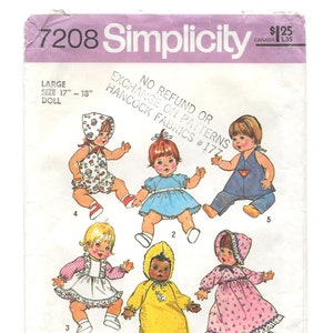 Vintage Large Size Baby Doll Pattern Easy to Read 12 Pt Font Directions
