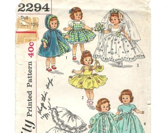 Simplicity Pattern 2294 Vintage PDF Sewing Small Doll Clothes Pattern