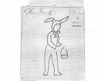 Rare Velvet Rabbit Costume Original Vintage Pattern for Rabbit, Dog or Cat