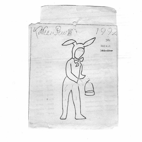 Rare Velvet Rabbit Costume Original Vintage Pattern for Rabbit, Dog or Cat