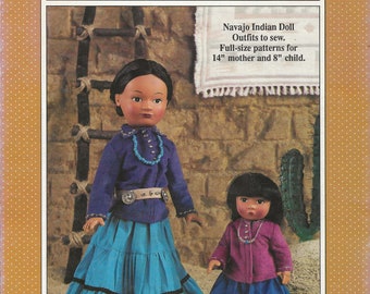 Vintage PDF World Friends Ethnic Doll Collection Navajo Indian Doll Outfits for 14" and 8" dolls