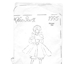 1995 Velvet Rare Original Vintage Doll Dress Pattern PDF