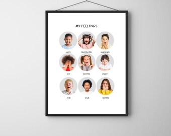 Feelings Poster, Calming Techniques, Calming Corner, Emotions Chart, Classroom Decor, Montessori Homeschool Decor, Feelings Print, Printable