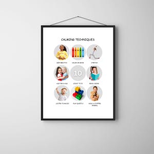 Calming Techniques, Feelings Poster, Calming Corner, Emotions Chart, Classroom Decor, Montessori Homeschool Decor, Feelings Print, Printable