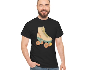 Retro Roller Skate Graphic Tee, Vintage Skating Shirt, Casual Rink Outfit