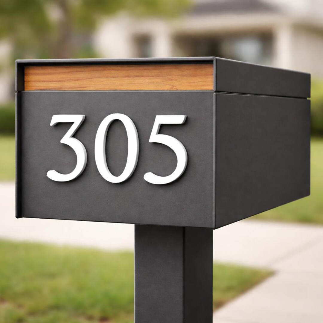 3D Printed Custom Address Numbers: Modern Vertical and Mailbox Signage ...