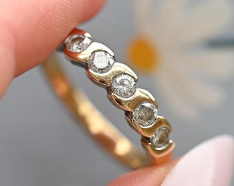 Vintage 9ct Gold Diamond Eternity Ring: Sheffield 1990s Stacking Band, 0.5CT