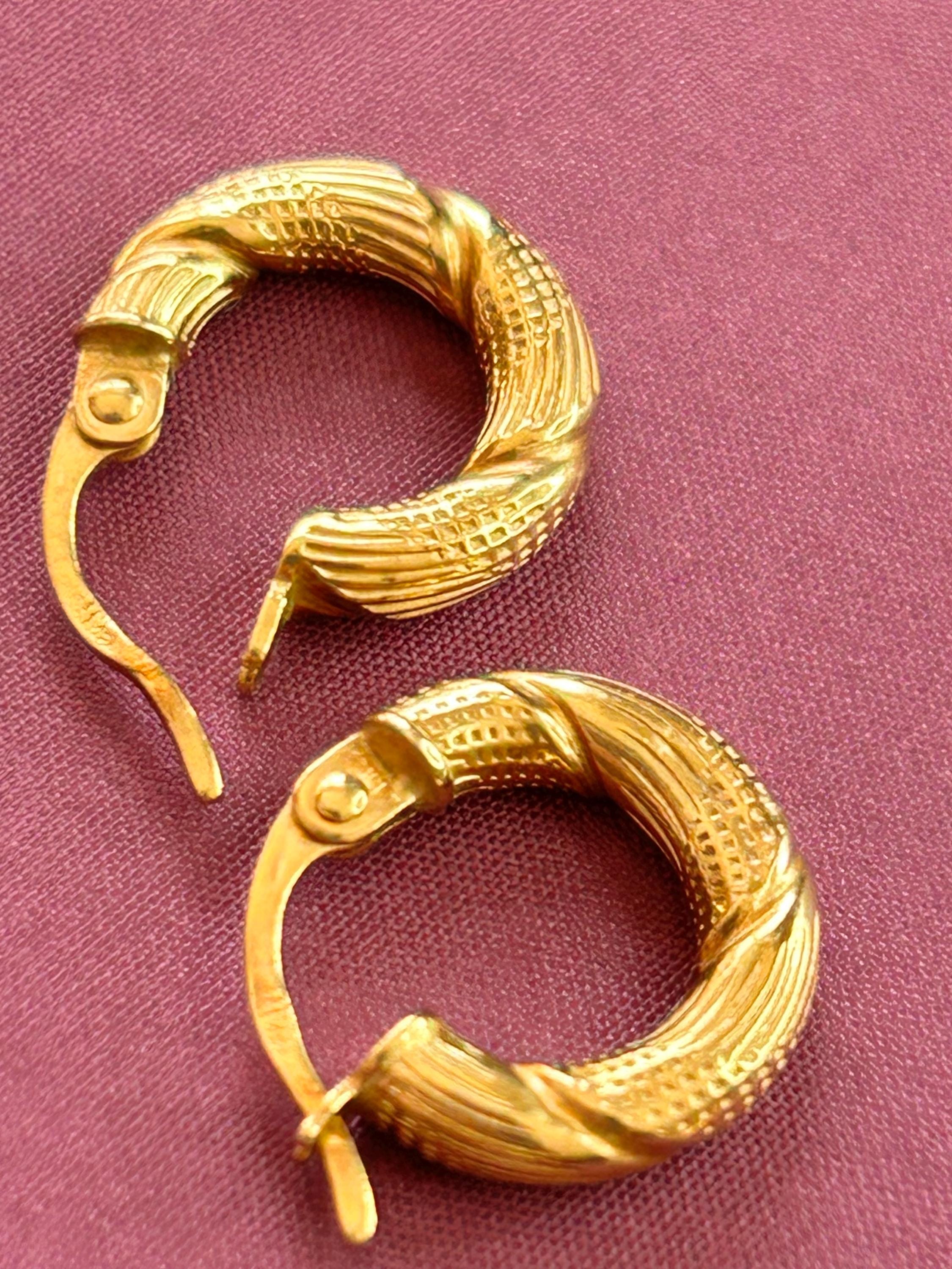 18k Gold Earrings Italy