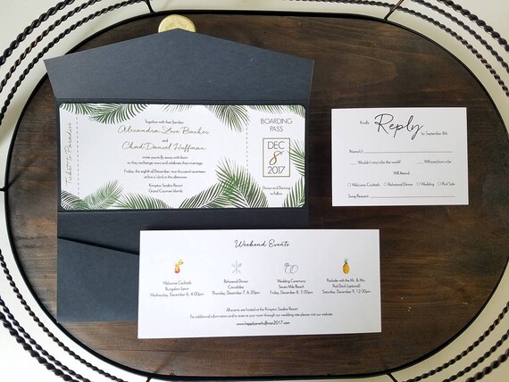 Boarding Pass Wedding Invitation Boarding Pass Invitation Etsy
