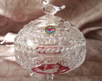 Vintage Hofbauer “Byrdes” lidded candy dish. Made in Germany. B986-0.