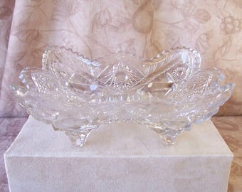 Vintage EAPG Indiana glass rectangle footed bowl.  B861-.25.