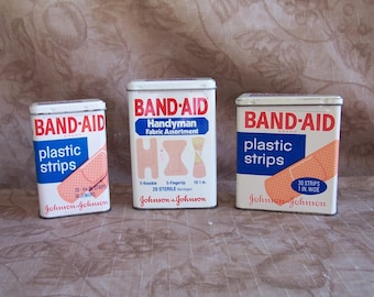 Vintage Band-Aid and Rexall bandage tins.  CHOICE of 4.  186, 187, 189, 963-.10.