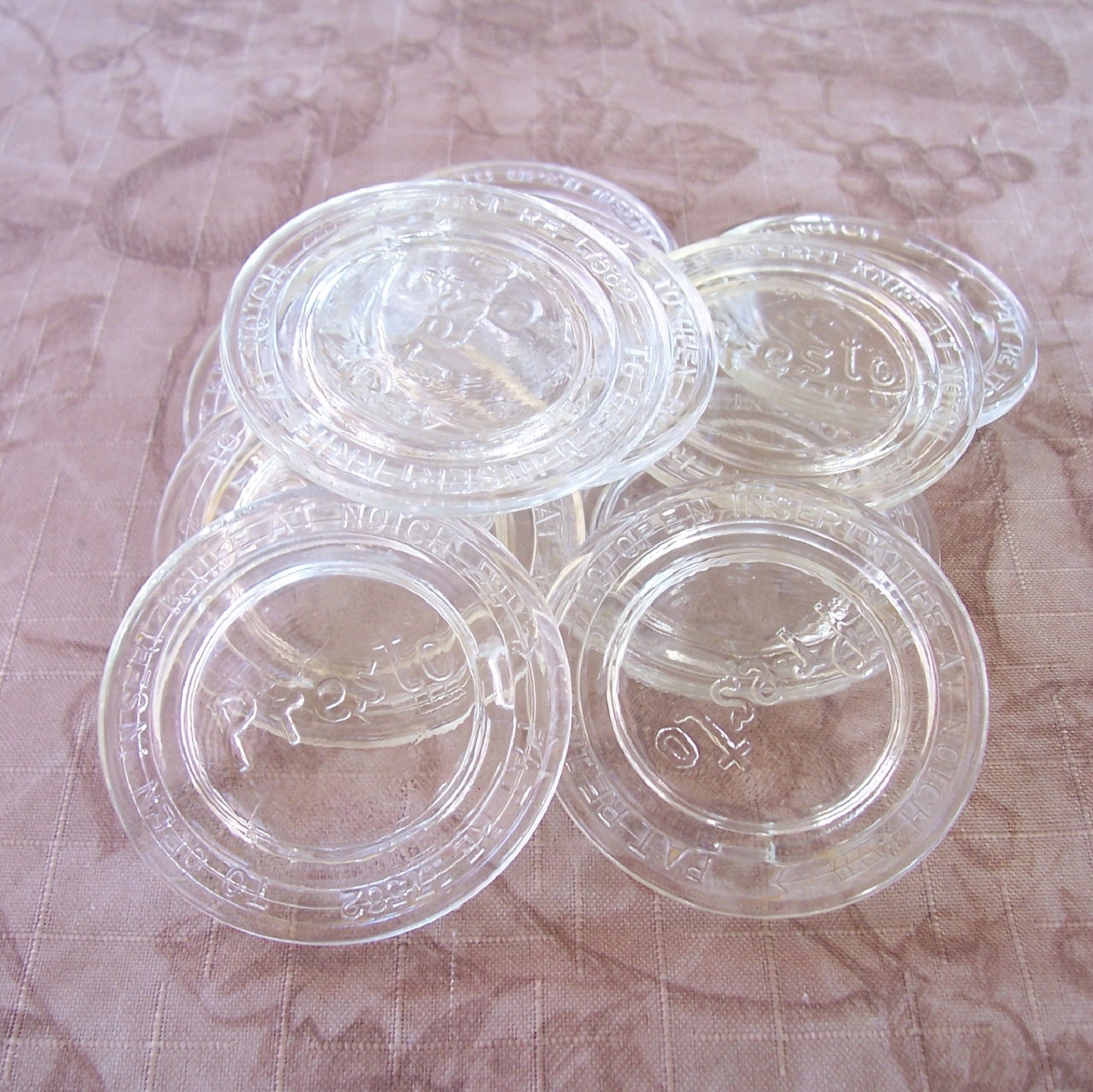 Vintage set of 10 Presto clear glass canning jar lid insert Etsy