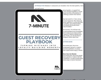 Restaurant Recovery Guide Service Training Staff Resources Manager Tool Customer Mistake Hospitality Management Resource Digital Download