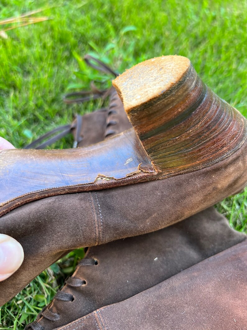 Edwardian Brown Suede Women's Boots by Queen Quality Wearable Condition image 8